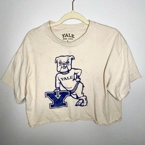 Distressed Yale cropped tee